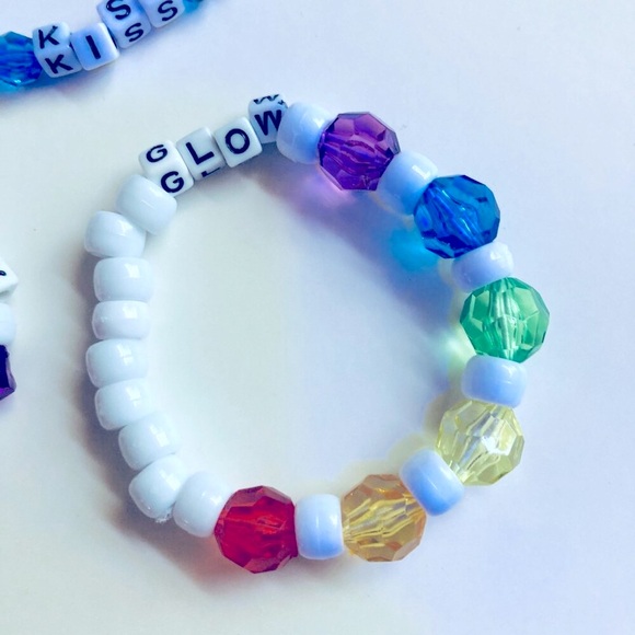 🍒 5/$25 🍒 Rainbow Pride Rave Kandi Bracelets | Cosmic Kiss - Picture 4 of 4